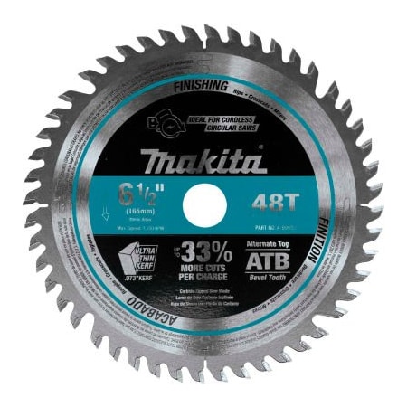 Makita Makita Carbide-Tipped Cordless Plunge Saw Blade, Wood, 6-1/2inDia, 48 TPI A-99932